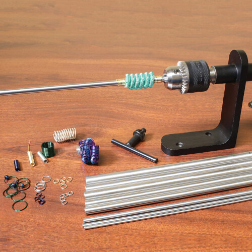 The Beadsmith EZ Coiler Pro – Wire Elements – Includes Mountable Base, 9 Mandrels, Chuck Key, Instructions, and a Storage Case – C 1