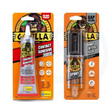Gorilla Contact Adhesive 1x75g & Epoxy 25ml Set - Strong, Water-Resistant Adhesives for Wood, Metal & More