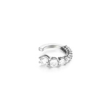 (Silver one row) Elegant Multi-layer C-shaped Earrings with Sparkling Diamonds - Simple Fashion Statement Jewelry