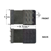 (3 Hooks-Black) 2/3/4Hook Bra Extender For Bra Strap Strapless Underwear Maternity Bra Extender