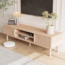 150 cm TV-Ständer aus Holz mit Staufächern & Türen