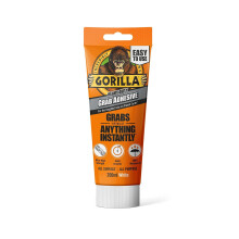 Gorilla Heavy Duty Grab Adhesive 200ml White Tube - 12 Pack - Waterproof, Instant Bond Construction Adhesive