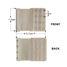 (4 Hooks-Beige) 2/3/4Hook Bra Extender For Bra Strap Strapless Underwear Maternity Bra Extender