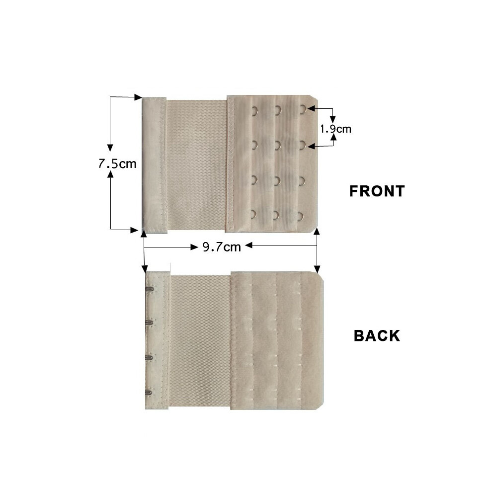 (4 Hooks-Beige) 2/3/4 Hook Bra Extender for Strap, Strapless, Underwear & Maternity Bras