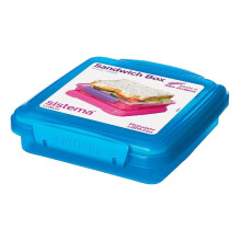 Sistema Blue Sandwich Box 450ml - Leakproof, BPA-Free & Perfect for Fresh Food Storage