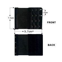 (4 Hooks-Black) 2/3/4Hook Bra Extender For Bra Strap Strapless Underwear Maternity Bra Extender