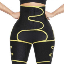 (Yellow, XL) 3-in-1 Waist and Thigh Trimmer Butt For Waist Trainer Lifter Shapewear