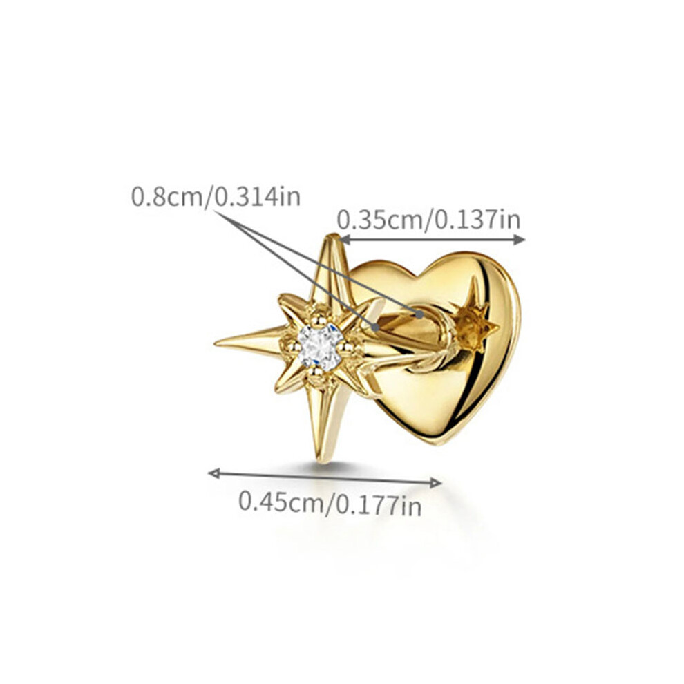 Silver (#3) Cartilage Labret Piercing Earrings Stud S925 Crystal Flat Back Earrings