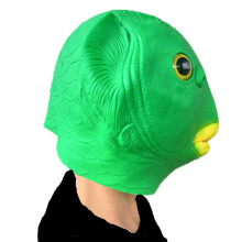 Halloween Green Fish Monster Head Cover Creative Design Cosplay Party Props
