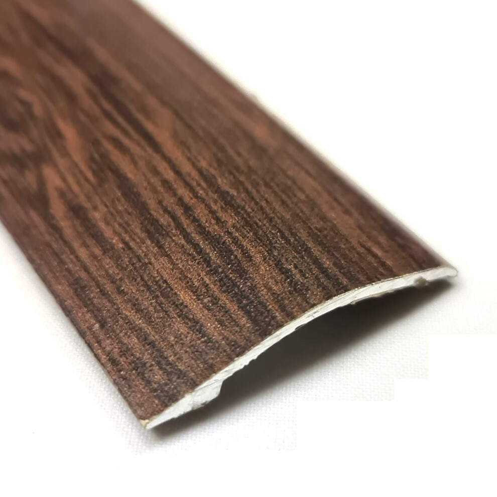 Walnut Effect Self-Adhesive Aluminium Ramp Floor Threshold 900Mm - Trim Strip 40X6mm For Laminate, Wood & Vinyl Flooring 5060661604196