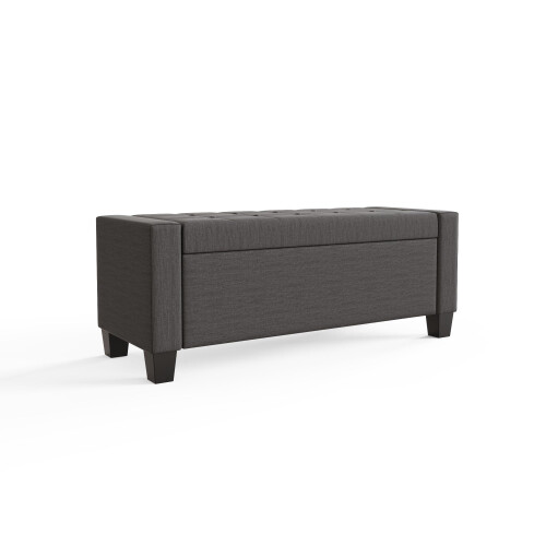 GFW Verona Ottoman Blanket Storage Box, Charcoal Grey 1