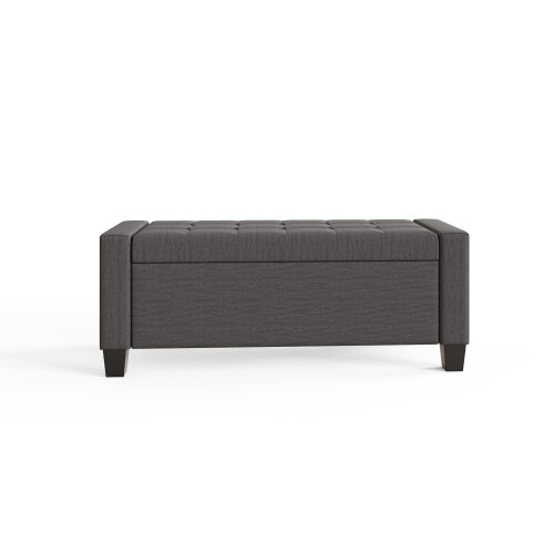 GFW Verona Ottoman Blanket Storage Box, Charcoal Grey 2