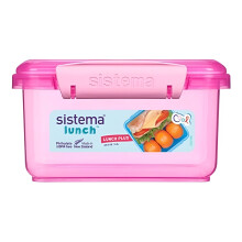 Sistema Pink Sandwich Box 1.2L - Leakproof, BPA-Free & Perfect for Fresh Food Storage