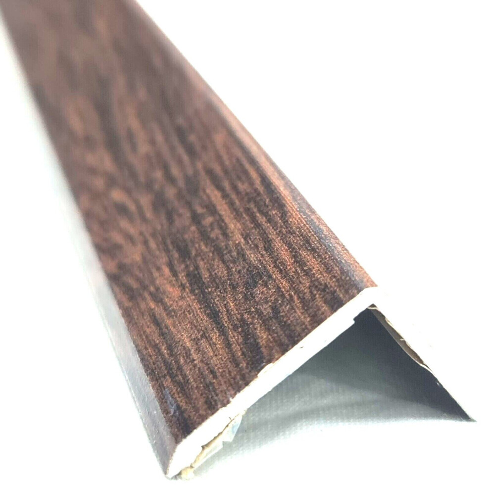 Walnut Effect Self-Adhesive Aluminium Corner Floor Threshold 900Mm - Trim Strip 25X20mm For Laminate, Wood & Vinyl Floors 5060661604134