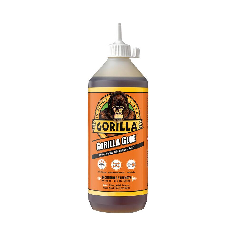 Original Gorilla Glue 1L - 8 Pack - Strong, Waterproof & Versatile Adhesive For Wood, Metal & More 5056660415420