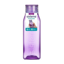 Sistema Purple Square Bottle 475ml - BPA-Free Plastic, Leak-Proof & Reusable