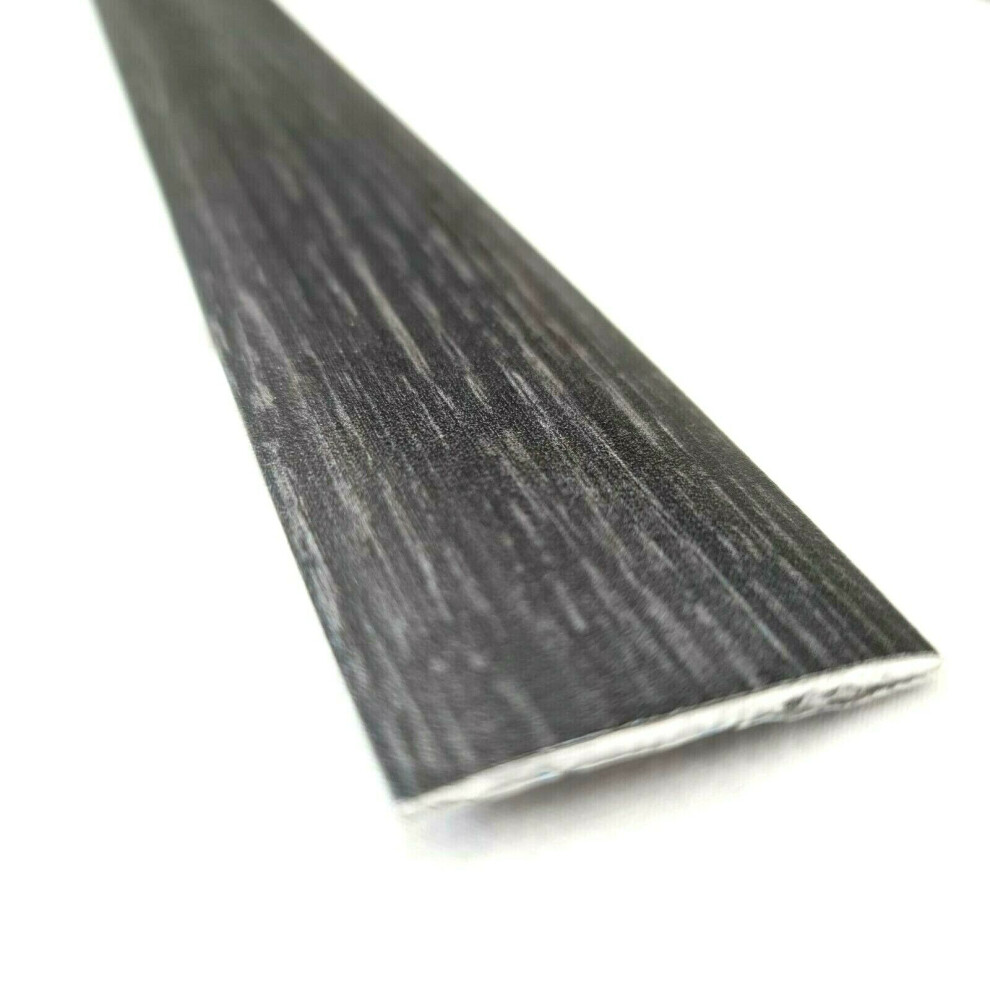 Anthracite Effect Self-Adhesive Aluminium Floor Threshold Strip 900Mm - Flat Cover Trim 40X3mm For Laminate, Wood & Vinyl Floors 5060661604523