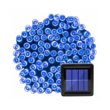 100 LED Blue & White String Lights (12m) - Solar Power Lights for Christmas, Weddings, and Home Decor