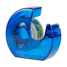 Sellotape Crystal Clear Tape (18mm x 15m, 2 Pack) with Blue Dispenser - Super Clear, Extra Sticky, Easy Tear