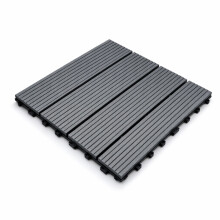 Tiletastic Grey Composite Interlocking Floor Decking Tiles  30cm x 30cm x 0.23cm (12 Tiles) - 12 sqft, Water & Decay Resistant