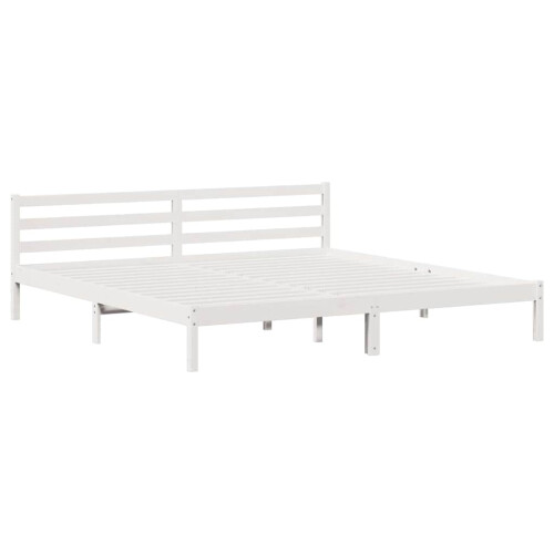 VidaXL vidaXL Bed Frame White 225.5 x 185.5 x 69.5 cm Solid Pine Wood 1