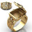 (6) Personalized Trendy Dominant Carved Micro Diamond Flip Ring 1