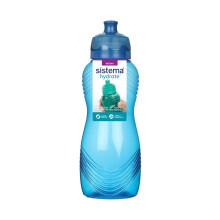 Sistema Wave Twist 'n' Sip Squeeze Sports Water Bottle (600ml, Blue) - Leakproof, BPA-Free & Recyclable