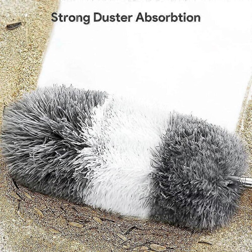 Retractable microfiber feather duster, extendable to 254 cm, anti-scratch cover, stainless steel handle 2
