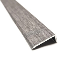 Grey Effect Self-Adhesive Aluminium End Border Floor Threshold 900mm - Angle Trim 25x10mm for Laminate, Wood & Vinyl Floors