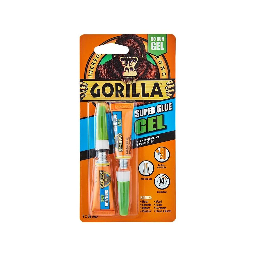 Gorilla Glue Gel (2 X 3G Tubes) - 10 Pack - Precision Impact-Resistant Adhesive With Anti-Clog Cap 5704947002831