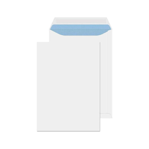 C4 Plain White Envelopes (100 Pack) - Self-Seal Gummed, 100gsm, Pocket, No Window
