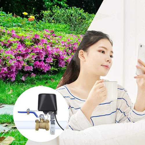 WiFi Smart Valve Controller, Smart Watering Switch, Wireless Remote Control, Timer Function, Compatible with iOS/Android, Support 2