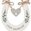 Just Married' Wedding Horseshoe White with Hanging Heart 2