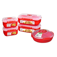 Sistema Lunch Box Set - 2 x 1.25L + 2 x 525ml + 1.3L Round Dish Plate - BPA-Free, Leak-Proof, Microwave, Freezer & Dishwasher Safe
