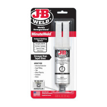 J-B Weld Clear MinuteWeld Instant Setting Epoxy (4 Pack) - 25ml Syringes, 1-Minute Set Time, Clear Fast-Bond Adhesive