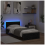 VidaXL vidaXL Bed Frame with Headboard Black Oak 100 x 200 cm Engineered Wood 4