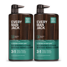Every Man Jack Zeemineralen + Citroen Hydrating Mannen 3-in-1 Was voor Huid en Haar