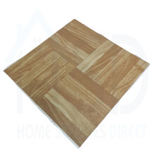 Tiletastic Square Wood Effect Self-Adhesive Vinyl Floor Tiles 30.5cm x 30.5cm x 0.9cm (10 Tiles) - 10 sqft