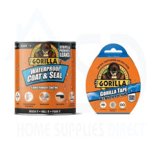 Gorilla Waterproof Coating & Seal Black 946ml + All Weather Extreme Tape 48mm x 11M - Heavy Duty Waterproof Repair Kit