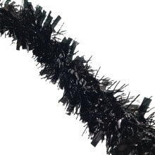 Chunky Black Tinsel Garland - 2M (6.5ft), Festive Christmas & Party Decoration, Mantel & Home Decor