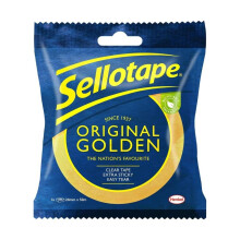 Sellotape Original Golden Sticky Tape 24mm x 50m (4 Pack) - Strong Multi-Purpose Sticky Tape for Home, Office & Parcel Wrapping