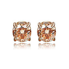(Rose Gold 6mm) 6/8MM Non-Piercing Magnetic Stud Earrings for Women and Men - Stainless Steel Clip-On