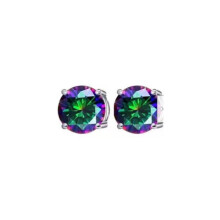 (Colorful 6mm) 6/8MM Non-Piercing Magnetic Stud Earrings for Women and Men - Stainless Steel Clip-On