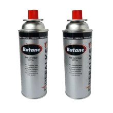 Premium Gas Canisters 395ml (2 Pack) - EN417 Compliant for Camping, BBQ & Blowtorch