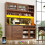 Tall Walnut Highboard Cabinet with Adjustable Shelves & LED Light 1