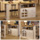 Rotating Storage Sideboard Cabinet with Glass, Drawers & Shelves White 1
