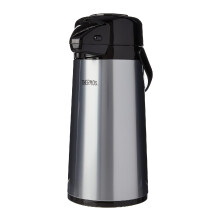 Thermos Stainless Steel Pump Pot 1.9L - GTB Push Button Insulated Airpot Flask for Hot & Cold Drinks, Tea & Coffee Dispenser