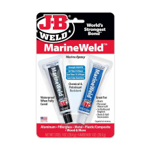 J-B Weld MarineWeld Grey 2-Part Epoxy Tubes (3 Pack) - Strong Waterproof Adhesive & Repair Bond