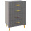 Four Drawer Embossed Line Dresser - Grey/Gold Tone 1