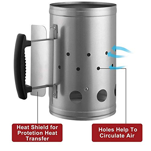 Siam Express BBQ Chimney Starter Charcoal Coal Starter Quick Start Barbecue Lighter Burning with Safety Handle 2